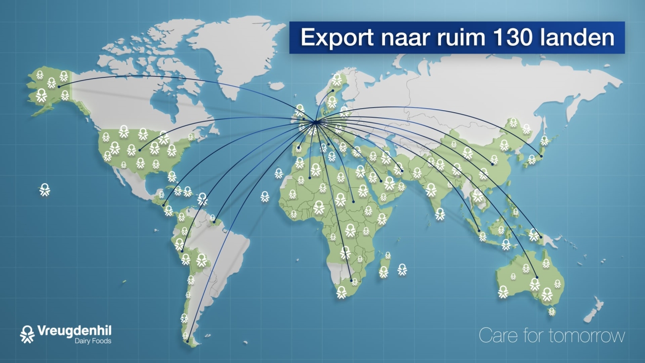 Wereldkaart exportlanden